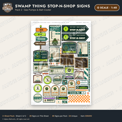 Alpine Railworks 30841O O Scale Roadside Signs - Swamp Monster Store