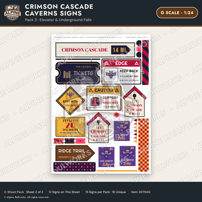Alpine Railworks 30794G G Scale Roadside Attraction Signs - Caverns
