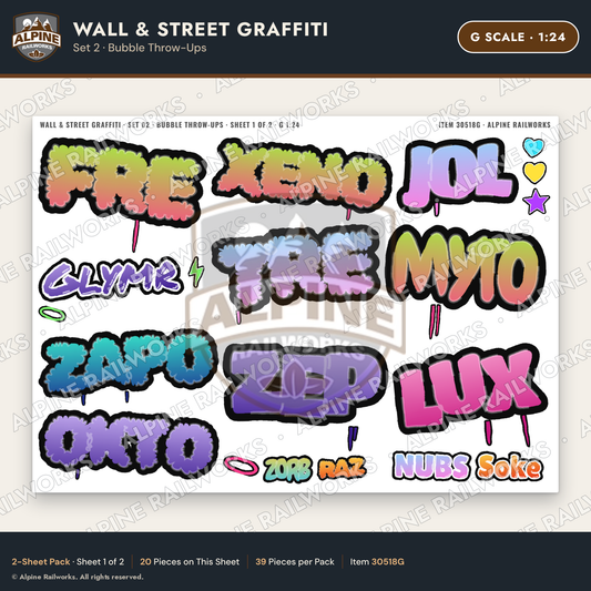 Alpine Railworks 30518G G Scale Wall & Street Graffiti Cut-Outs