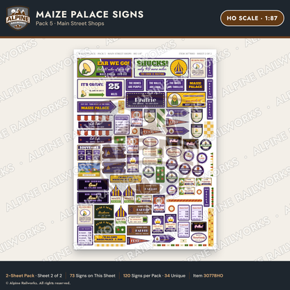 Alpine Railworks 30778HO HO Scale Roadside Signs - Corn Palace