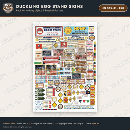 Alpine Railworks 30887HO HO Scale Roadside Signs - Giant Duck