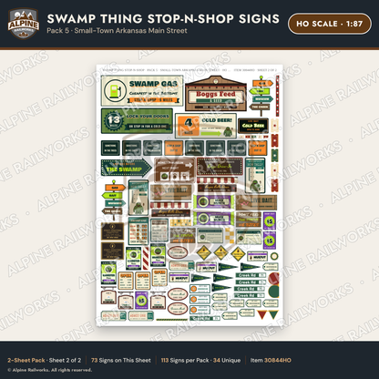 Alpine Railworks 30844HO HO Scale Roadside Signs - Swamp Monster Store