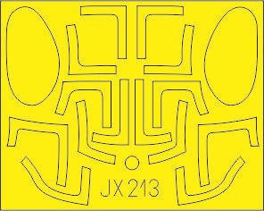 Eduard JX213 1/35 Mask AH6J for KTY Canopy Mask Set