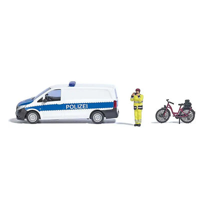 Busch 79801 HO Scale Chief Display Master - Action Set -- German Police Van, Fig