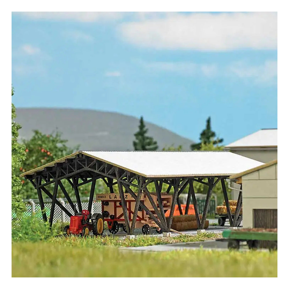 busch 8207 n scale farm equipment shelter laser cut kit 3 3 4 x 2 5 8 x 1 5