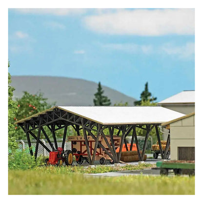 busch 8207 n scale farm equipment shelter laser cut kit 3 3 4 x 2 5 8 x 1 5