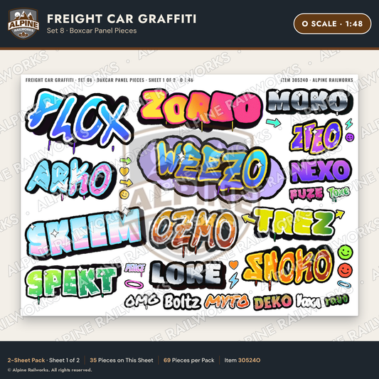 Alpine Railworks 30524O O Scale Freight Car Graffiti Cut-Outs