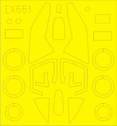 Eduard EX551 1/48 Mask Su17M3/4 for KTY Canopy Mask Set