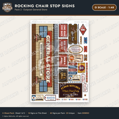 Alpine Railworks 30985O O Scale Roadside Signs - Giant Rocking Chair