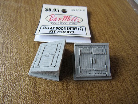 Bar Mills 2027 HO Scale Cellar Door -- Unpainted Resin Castings pkg(2)