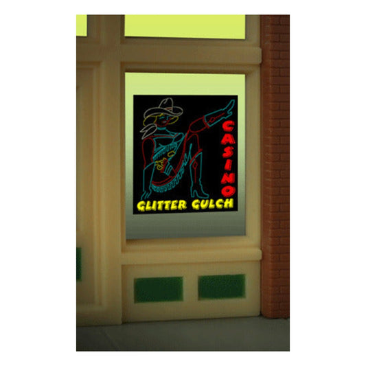 Miller Engineering 9055 HO/O Scale Glitter Gulch Casino Sign