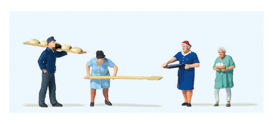 Preiser 10712 HO Scale At the Bakehouse Figure Set