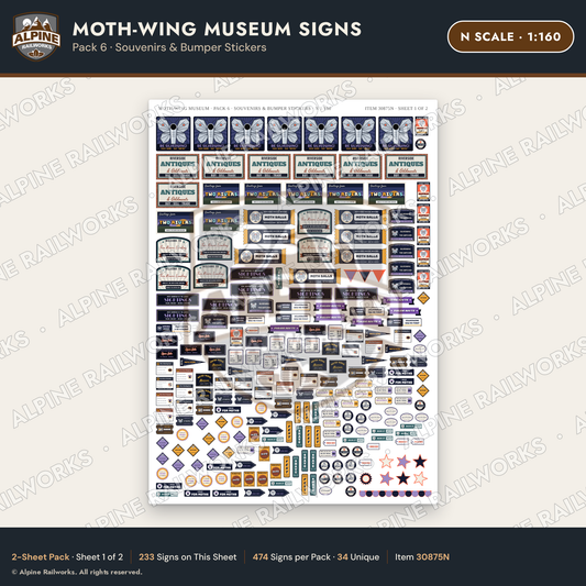 Alpine Railworks 30875N N Scale Roadside Signs - Mothman Museum