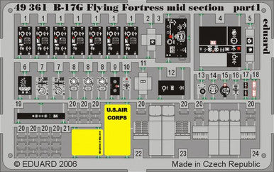Eduard 49361 1/48 B-17G Mid Section for Revell (Pre-Painted)