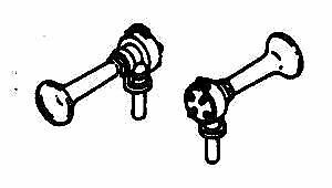 Details West 173 HO Scale Air Horns -- Flat Type, Single-Chime pkg(2)