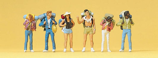 Preiser 10296 HO Scale Young Travelers Backpacking Figures