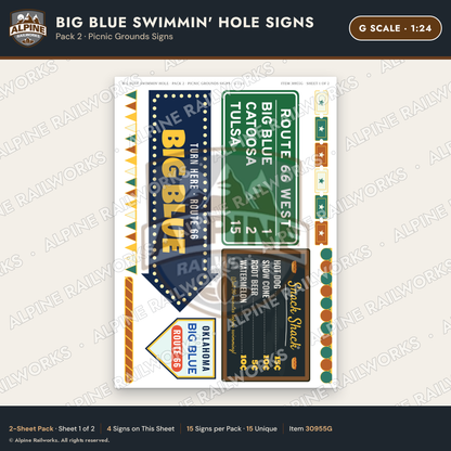 Alpine Railworks 30955G G Scale Roadside Attraction Signs - Blue Whale