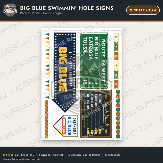 Alpine Railworks 30955G G Scale Roadside Attraction Signs - Blue Whale