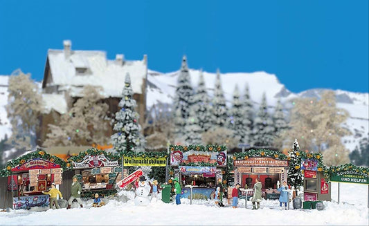 Busch 1059 HO Scale Christmas Fair Street Scene Kit
