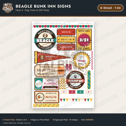 Alpine Railworks 30945G G Scale Roadside Signs - Dog-Shaped Inn