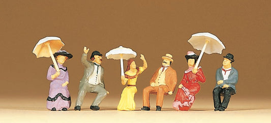 Preiser 12136 HO Scale 1900s Seated Platform Passengers