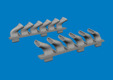 Eduard 672435 1/72 Spitfire Mk.V Six-stacks Exhaust Fishtail PRINT