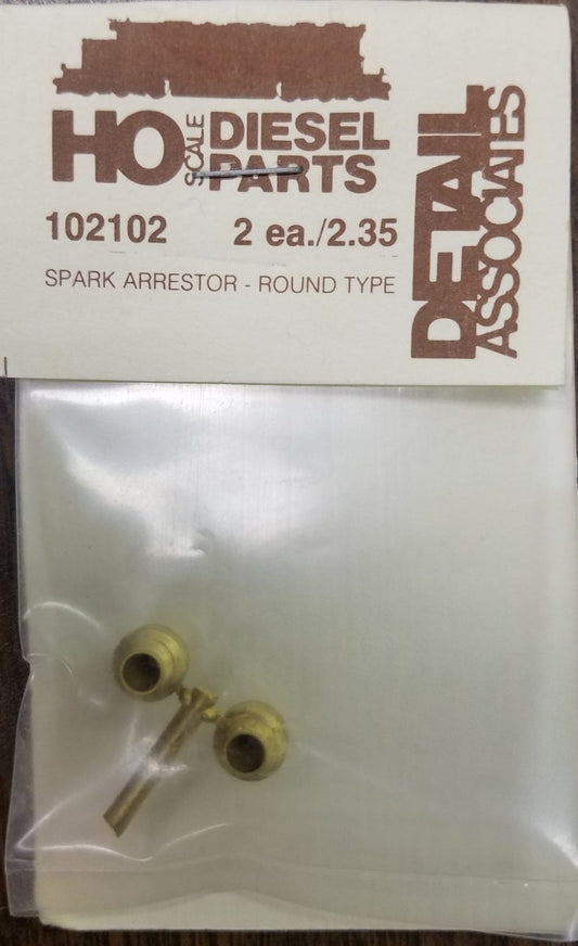 Detail Associates 102102 HO Scale Spark Arrestors -- Round, Brass