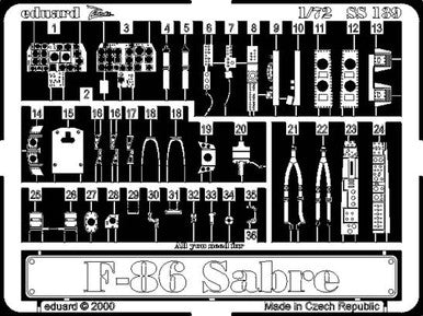 Eduard SS139 1/72 F-86 for Fujimi Photo Etch Detail Set