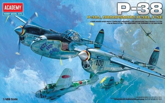 Academy 12282 1/48 P38E/J/L Lightning Aircraft