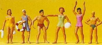 Preiser 10070 HO Scale Recreation & Sports Standing Swimmers pkg(6)