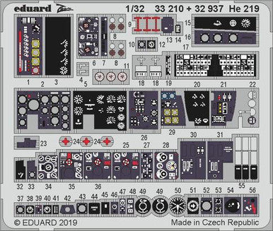 Eduard 33210 1/32 He 219 for Revell Photo Etch Detail Set