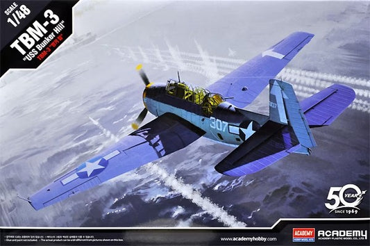 Academy 12285 1/48 TBM3 USS Bunker Hill USN Torpedo Bomber