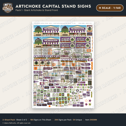 Alpine Railworks 31008N N Scale Roadside Signs - Giant Artichoke