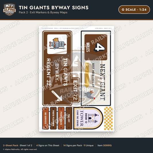 Alpine Railworks 30991G G Scale Roadside Signs - Scrap Metal Giants