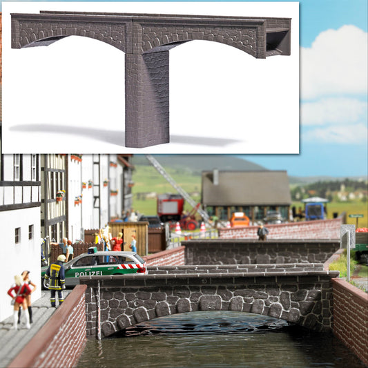Busch 7019 HO/N/TT Scale Arched Stone Bridge Kit