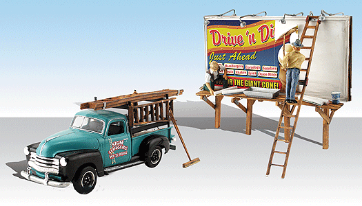 Woodland Scenics 5556 HO Scale AutoScenes (R) - Sign Slingers pkg(2)