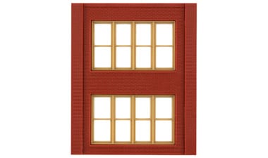 Design Preservation Models 30144 HO Scale Modular Building System(TM) -- Two-Story Wall Sections w/Victorian Windows - Kit pkg(4)