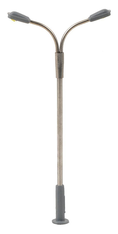 Faller 272221 N Scale LED Two-Arm Streetlight, Cold White