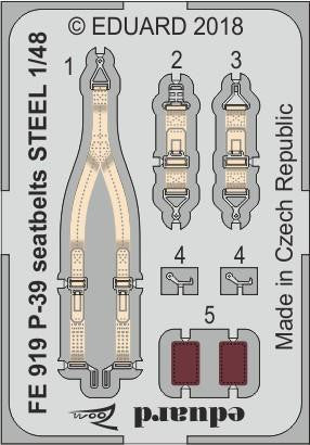 Eduard FE919 1/48 P-39 Seatbelts STEEL for EDUARD