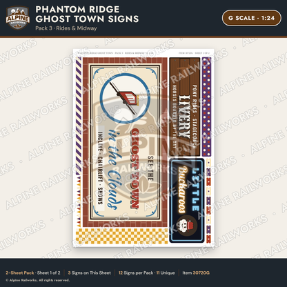 Alpine Railworks 30720G G Scale Roadside Signs - Mountain Ghost Town