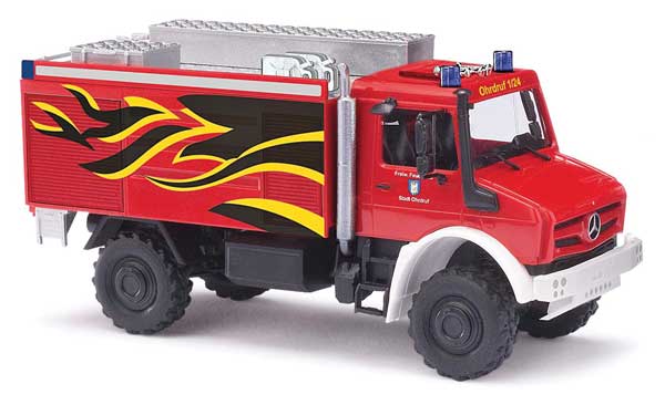 Busch 51055 HO Scale 2014 Unimog U 5023 Heavy-Duty Fire Truck Ohrdruf/Thuringen