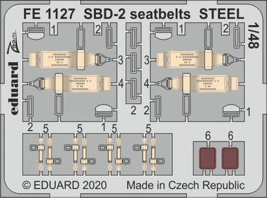 Eduard FE1127 1/48 SBD-2 Seatbelts STEEL Photo Etch for Academy