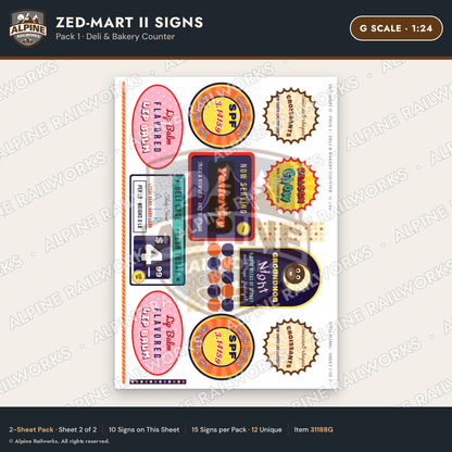 Alpine Railworks 31188G G Scale Grocery Store Signs - Funny Products