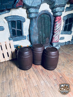Alpine Railworks 1001 G Scale Plain Painted Beer Barrels (Large) (3)