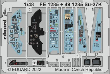 Eduard FE1285 1/48 Su-27K for Minibase Photo Etch Detail Set