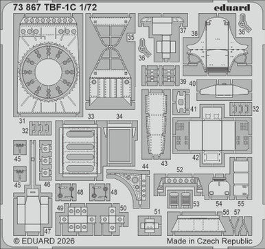 Eduard 73867 1/72 Photo Etch TBF-1C for HOBBY BOSS