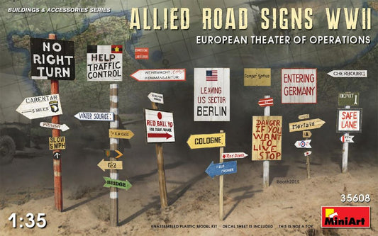 Miniart Models 35608 1/35 WWII Allies Road Signs European Theater of Operations