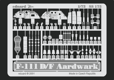 Eduard SS175 1/72 F-111 D/F Aardvark Photo Etch Interior Detail Set