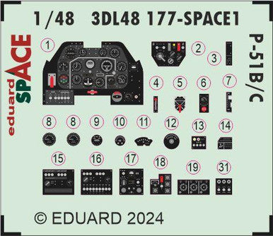 Eduard 3DL48177 1/48 P-51B/C SPACE 1/48