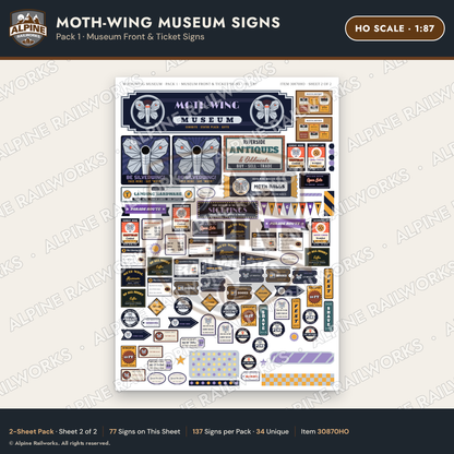 Alpine Railworks 30870HO HO Scale Roadside Signs - Mothman Museum